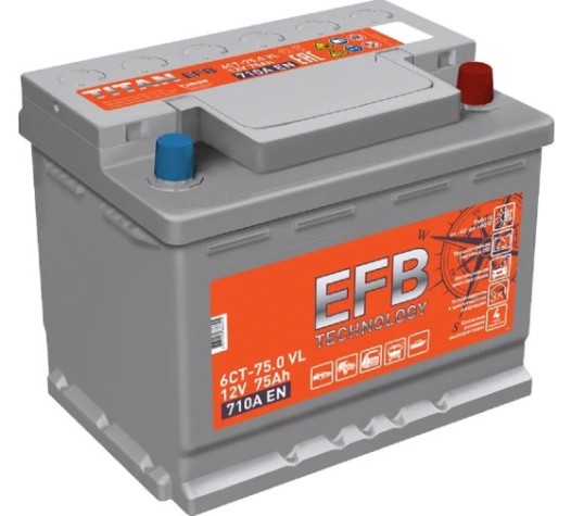 Аккумулятор TITAN EFB 75.0 VL 710А [4607008886825]