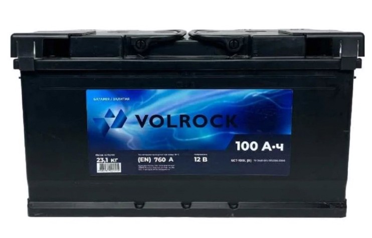 Аккумулятор VOLROCK 6СТ-100L(R) 760А конус [4605961004515]