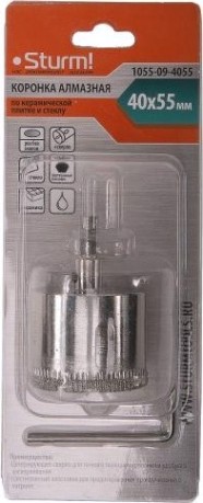 Алмазная коронка для мокрого сверления Sturm 1055-09-4055 по керамике и стеклу Алмазная коронка для мокрого сверления Sturm 1055-09-4055 по керамике и стеклу