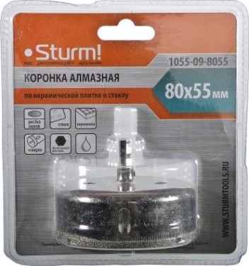 Алмазная коронка для мокрого сверления Sturm 1055-09-8055 по керамике и стеклу