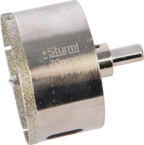 Алмазная коронка для мокрого сверления Sturm 1055-10-7070 по керамограниту 70х70 мм, хвост. с проточками