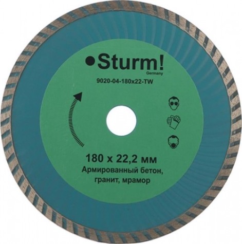 Алмазный диск универсальный Sturm 9020-04-180x22-TW turbo wave 180мм