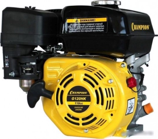 Бензиновый двигатель CHAMPION G120HK (4лс/2,9квт 118см³ 19мм шпонка 13,4кг)