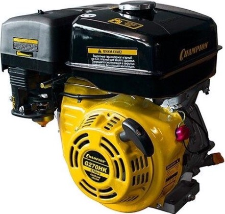 Бензиновый двигатель CHAMPION G270HK (9лс/6,6квт 270см³ 25,4мм шпонка 25,3кг)
