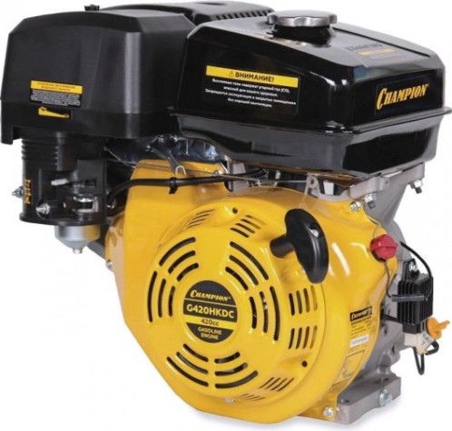 Бензиновый двигатель CHAMPION G420HKDC (15лс/11квт 420см³ 25мм 31кг шпонка, выход 12в/60в