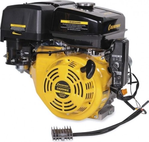 Бензиновый двигатель CHAMPION G420HKE (15лс/11квт, 25 мм, шпонка, эл.стартер)