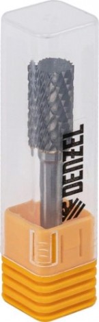 Бор-фреза по металлу DENZEL твердосплавная, цилиндрическая, тип-а, 10 мм [72001]