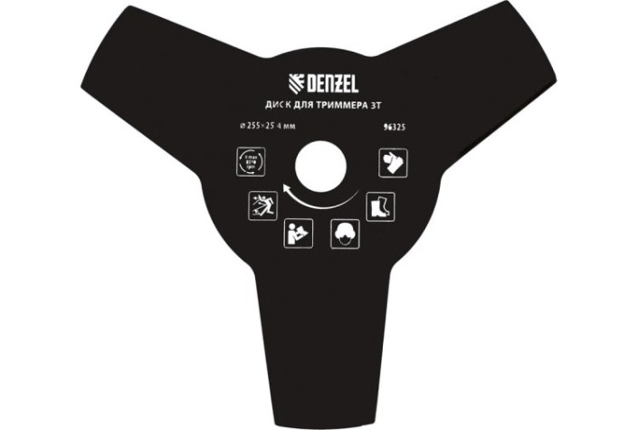 Диск кустореза Denzel 255х25,4 толщина 1,6 мм, 3 лезвия [96325]