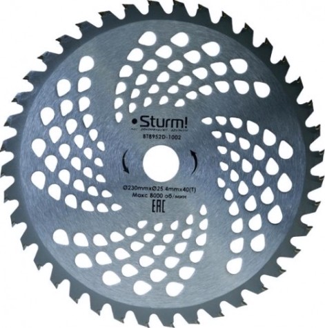 Диск кустореза Sturm BT8952D-1002 230ммx25, 4x40, с твердосплавными напайками