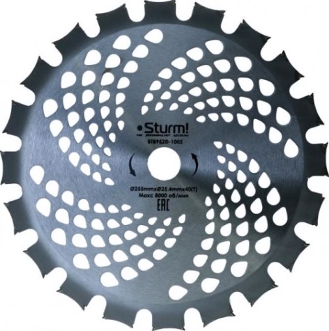 Диск кустореза Sturm BT8952D-1005 универсальный 255ммx25,4x40 с твердосплавными двус