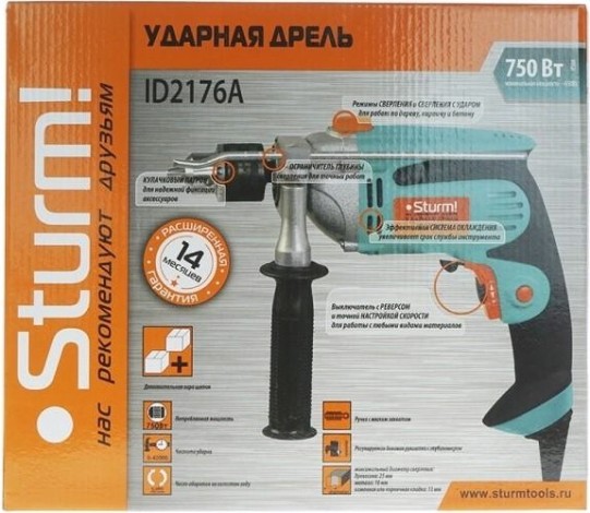 Дрель ударная сетевая Sturm ID2176A Дрель ударная сетевая Sturm ID2176A