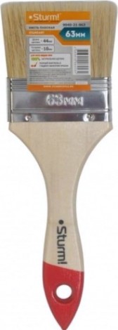 Кисть флейцевая Sturm 9040-21-063 2,5" (63мм), натуральная щетина, деревянная ручка Кисть флейцевая Sturm 9040-21-063 2,5" (63мм), натуральная щетина, деревянная ручка