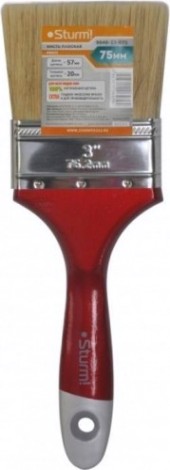 Кисть флейцевая Sturm 9040-23-075 3" (75мм), натуральная щетина, деревянная ручка Кисть флейцевая Sturm 9040-23-075 3" (75мм), натуральная щетина, деревянная ручка