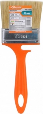 Кисть флейцевая Sturm 9040-35-075 3" (75мм), натурал.щетина, пластм.ручка с зацепом Кисть флейцевая Sturm 9040-35-075 3" (75мм), натурал.щетина, пластм.ручка с зацепом