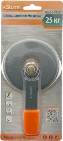Клемма магнитная Sturm 6022-3-500A 500а, d 86мм Клемма магнитная Sturm 6022-3-500A 500а, d 86мм