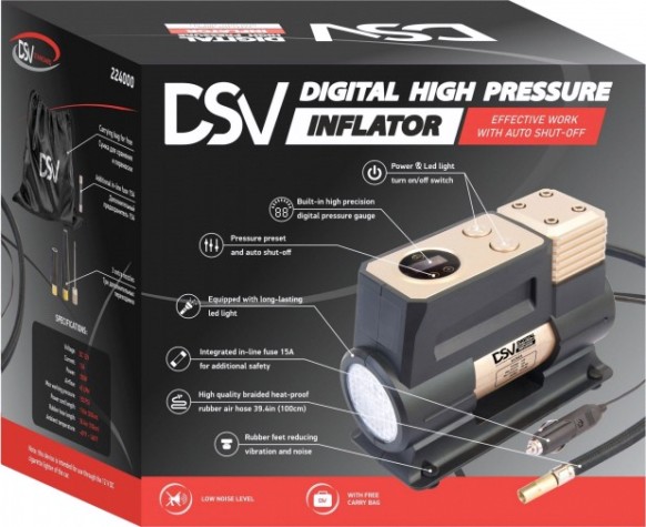 Компрессор автомобильный Dsv 224 000 smart, с led фонарем [224000]