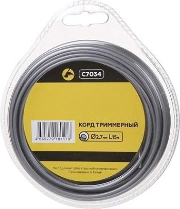 Леска триммерная CHAMPION Aluminium 2.7мм/ 15м круг (C7034) [C7034]