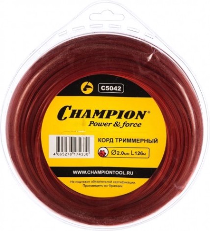 Леска триммерная CHAMPION C5042 star pro 2.0мм*126м (звезда)