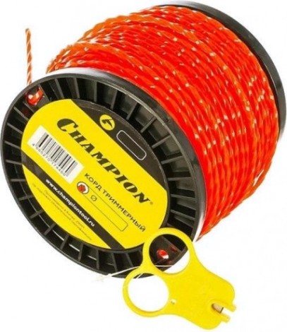 Леска триммерная CHAMPION C7015 twisted square 3.0мм*164м (витой квадрат)+нож