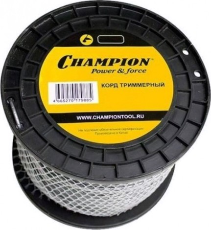 Леска триммерная CHAMPION C7049 tri-twist 3.0мм*50м (витой треугольник)+нож