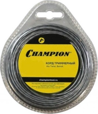 Леска триммерная CHAMPION C7061 alu twist 2.0мм*130м (витой)+нож