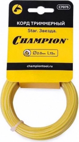 Леска триммерная CHAMPION C7075 2.0мм* 15м звезда