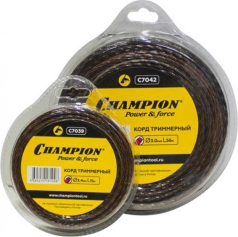 Леска триммерная CHAMPION Magic 3.0мм/ 12м витой квадрат (C7041) [C7041]