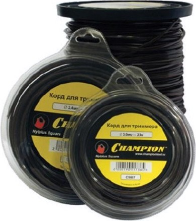 Леска триммерная CHAMPION Nylplus Square 2.4мм/ 15м квадрат (C5065) [C5065]
