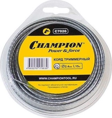 Леска триммерная CHAMPION Round Pro 2.4мм/ 15м (C7026) [C7026]