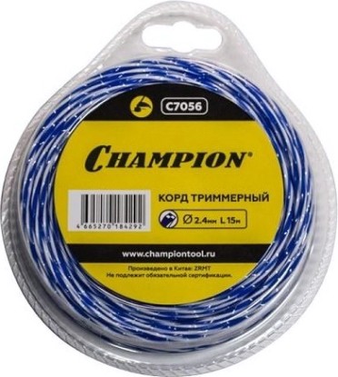 Леска триммерная CHAMPION Sky-cutter 2.4мм/ 15м витой квадрат (C7056) [C7056]