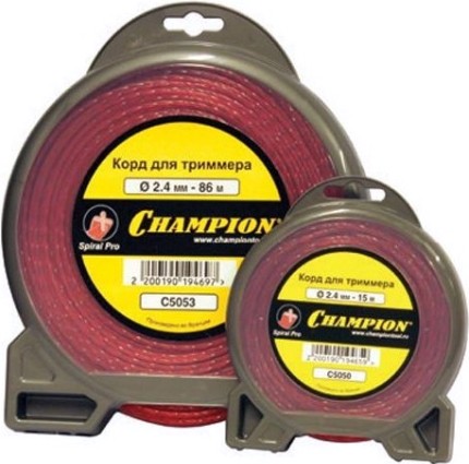 Леска триммерная CHAMPION Spiral Pro 2.4мм/ 15м витая (C5050) [C5050]