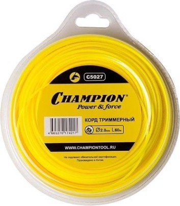 Леска триммерная CHAMPION Star 2.0мм/ 60м звезда (C5027) [C5027]