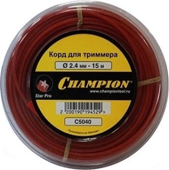 Леска триммерная CHAMPION Star Pro 2.4мм/ 15м звезда (C5040) [C5040]