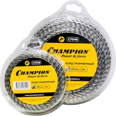 Леска триммерная CHAMPION Tri-twist 3.0мм/ 12м витой треугольник (C7048) [C7048]