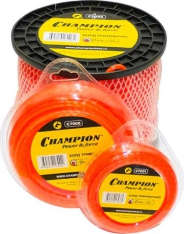 Леска триммерная CHAMPION Twisted Square 4.0мм/ 95м витой квадрат + нож (C7032) [C7032]