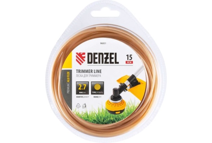Леска триммерная Denzel ALUFLEX армированная алюминием круглая, 2,7 мм х 15 м. [96831]