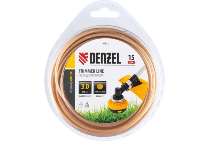 Леска триммерная Denzel ALUFLEX армированная алюминием круглая, 3,0 мм х15 м. [96832]