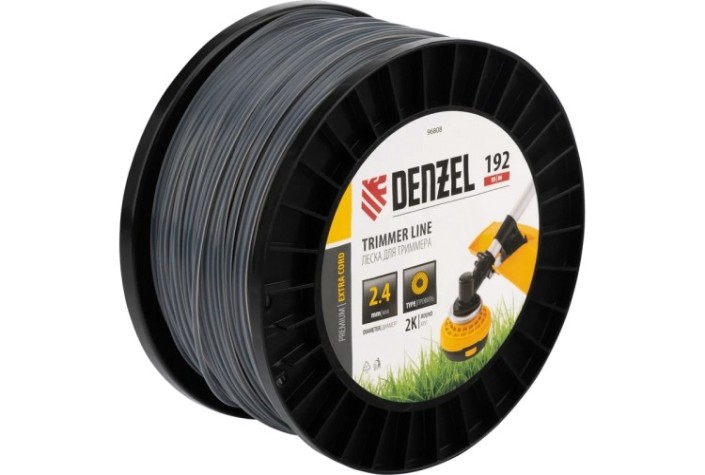 Леска триммерная Denzel EXTRA CORD двухкомпонентная круглая, 2,4 мм х 192 м. [96808]