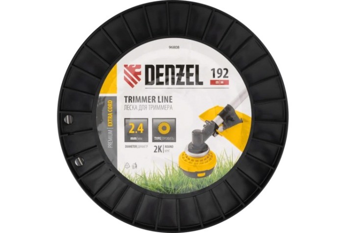 Леска триммерная Denzel EXTRA CORD двухкомпонентная круглая, 2,4 мм х 192 м. [96808]