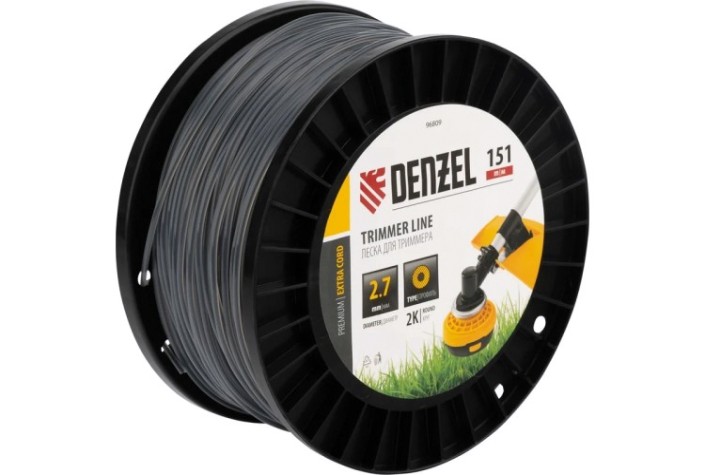 Леска триммерная Denzel EXTRA CORD двухкомпонентная круглая, 2,7 мм х 151 м. [96809]