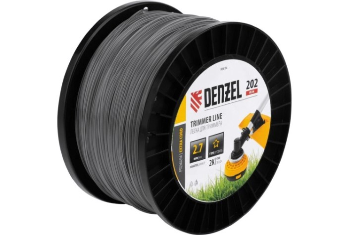 Леска триммерная Denzel EXTRA CORD двухкомпонентная звезда, 2,7 мм х 202 м. [96814]