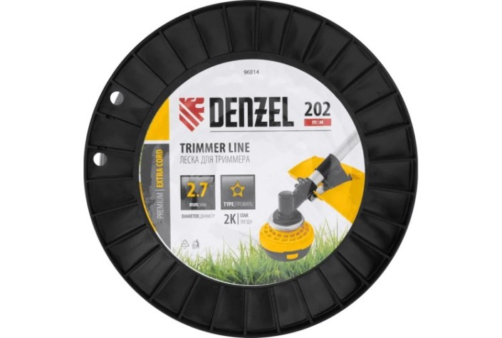 Леска триммерная Denzel EXTRA CORD двухкомпонентная звезда, 2,7 мм х 202 м. [96814]