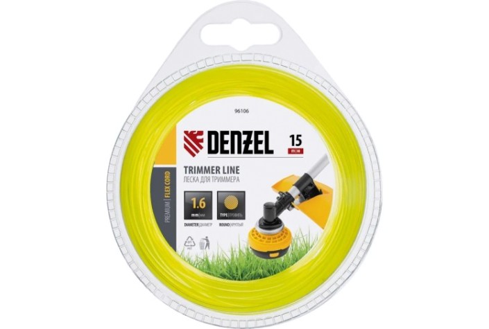 Леска триммерная Denzel FLEX CORD круглая 1,6 мм х15 м. [96106]