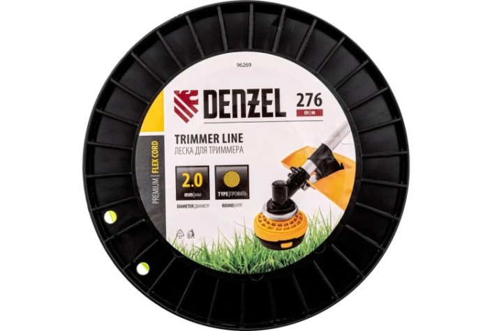 Леска триммерная Denzel FLEX CORD круглая, 2,0 мм х 276 м. [96269]