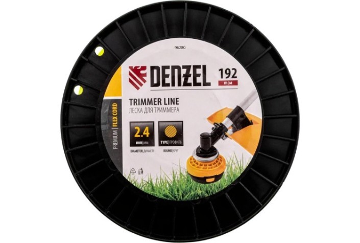 Леска триммерная Denzel FLEX CORD круглая, 2,4 мм х 192 м. [96280]
