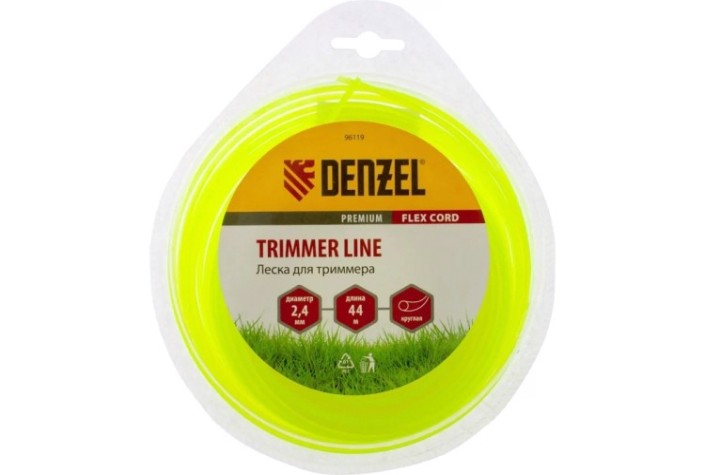 Леска триммерная Denzel FLEX CORD круглая 2,4 мм х 44 м. [96119]