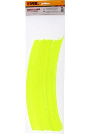 Леска триммерная Denzel FLEX CORD "зубчатый квадрат" нарезанная 3 ммх30 см 50 шт [96104]
