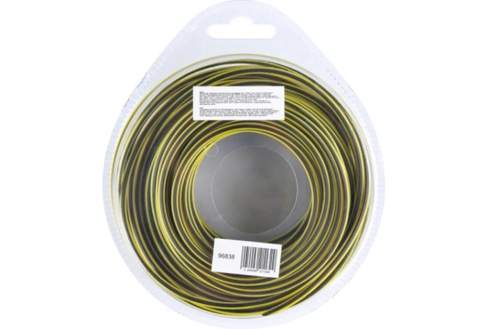 Леска триммерная Denzel SkyCutter двухкомпонентная квадратная, 2,4 мм х 15 м. [96838]