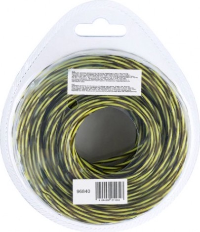 Леска триммерная Denzel SkyCutter двухкомпонентная витая квадратная, 2,0 мм х 15 м. [96840]