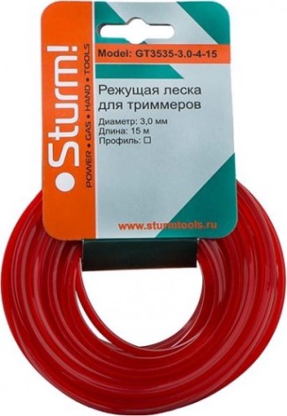 Леска триммерная Sturm 3.0 мм/15 м (GT3535-3.0-ST-15) [GT3535-3.0-ST-15]